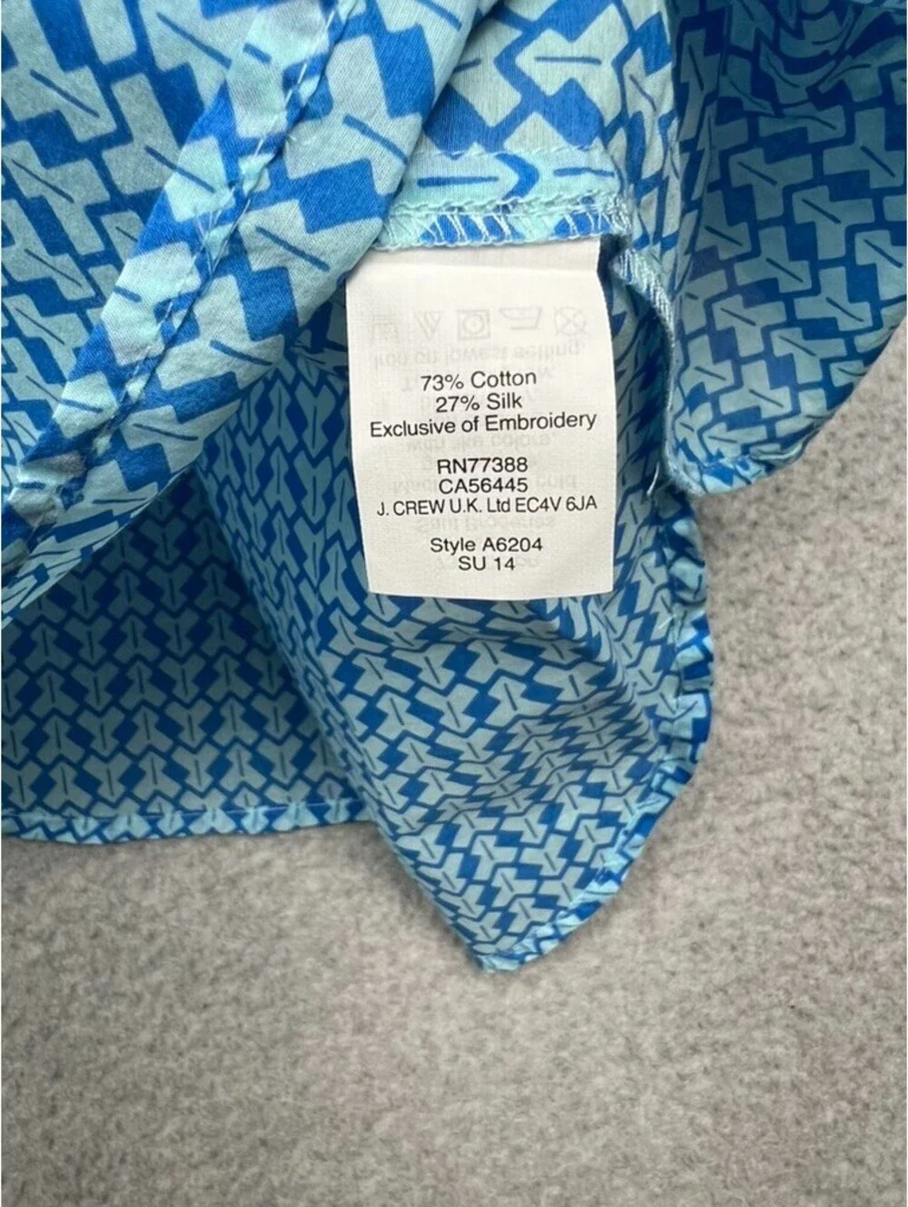 J.Crew Womens Neon Embroidered Tassel Tank Top 00 Blue Geometric Boho Blouse